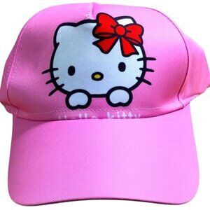 Kitty Pink Cap with Red Bow NEW
